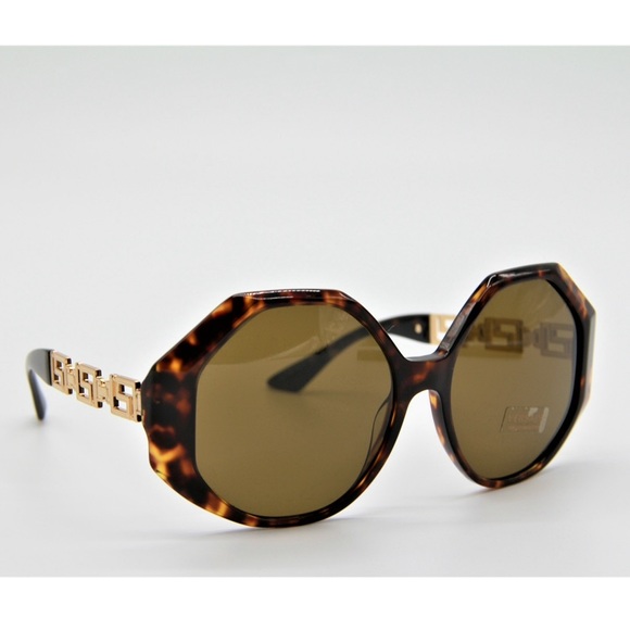 NEW VERSACE VE4395 108/73 WOMEN’S OVERSIZED SUNGLASSES MOD 4395 HAVANA BROWN - Picture 5 of 10